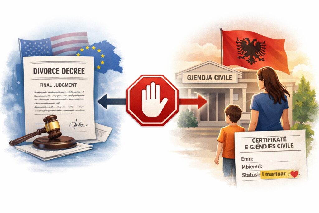 Njohja e vendimeve të huaja te divorcit dhe kujdestarise ne shqiperi