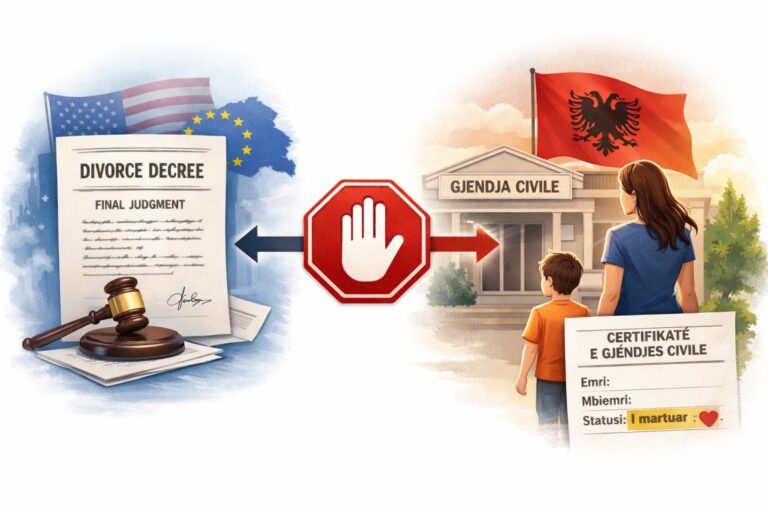 Njohja e vendimeve të huaja te divorcit dhe kujdestarise ne shqiperi